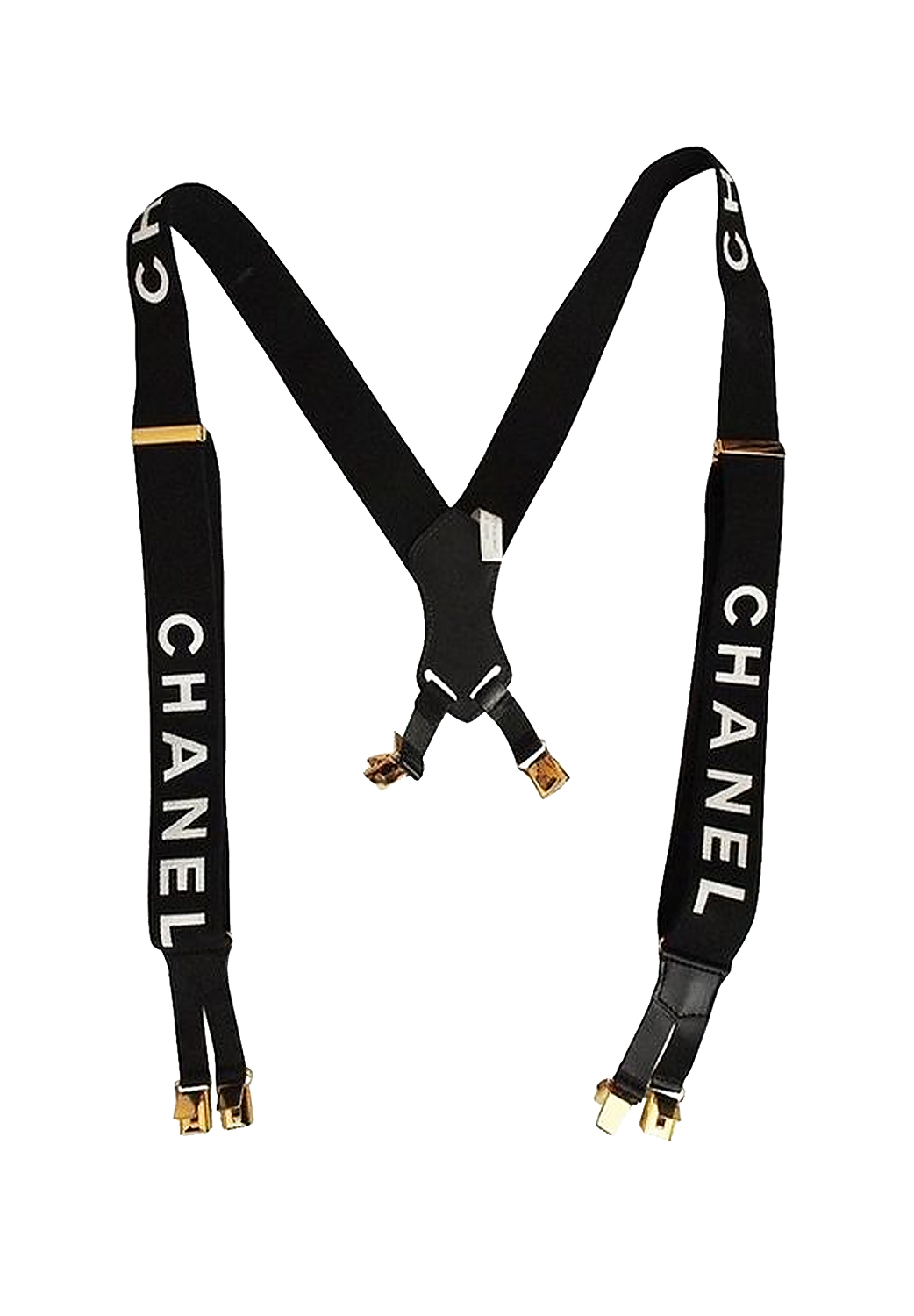 Chanel Black Suspenders