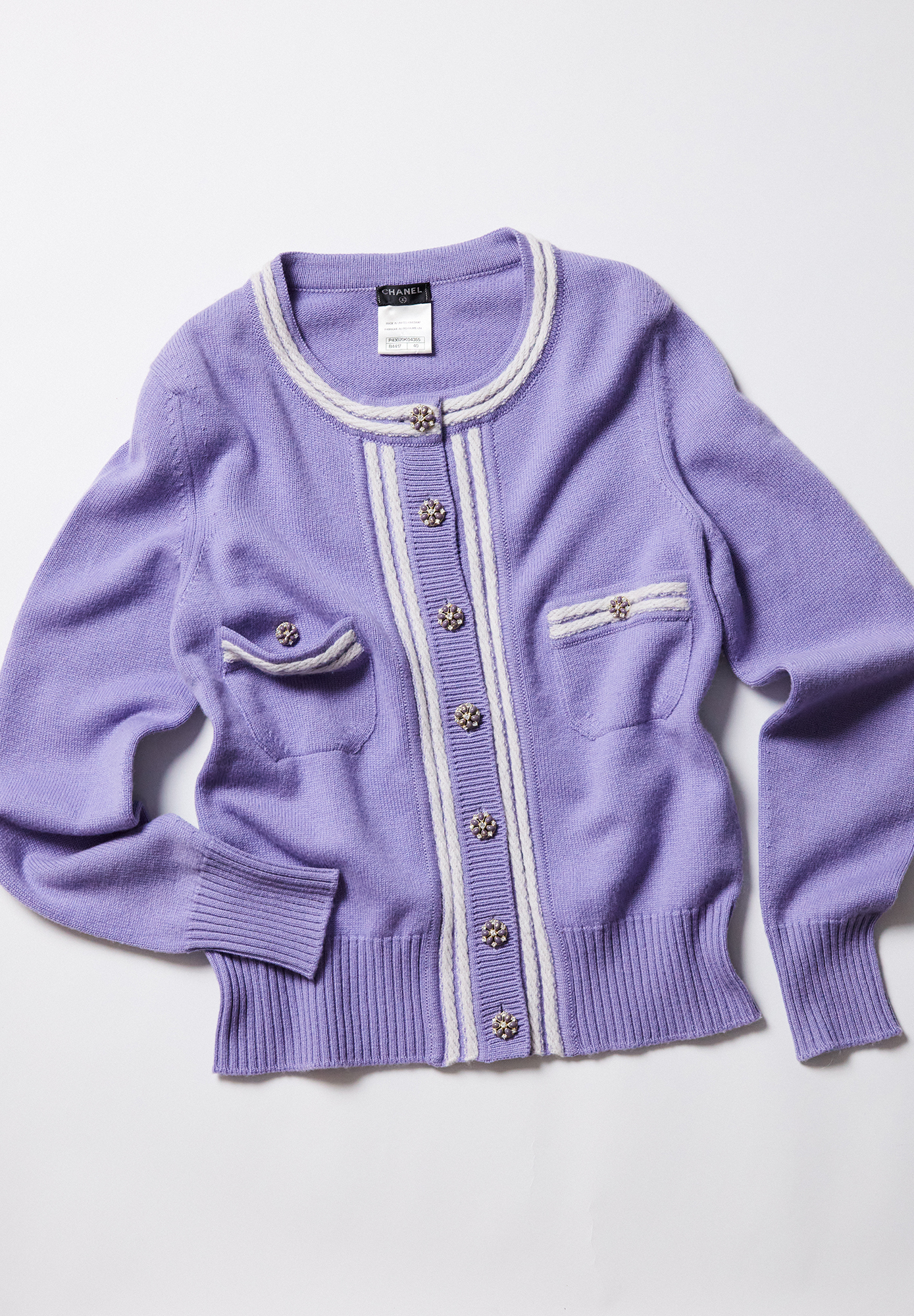 Chanel Purple Cashmere Cardigan