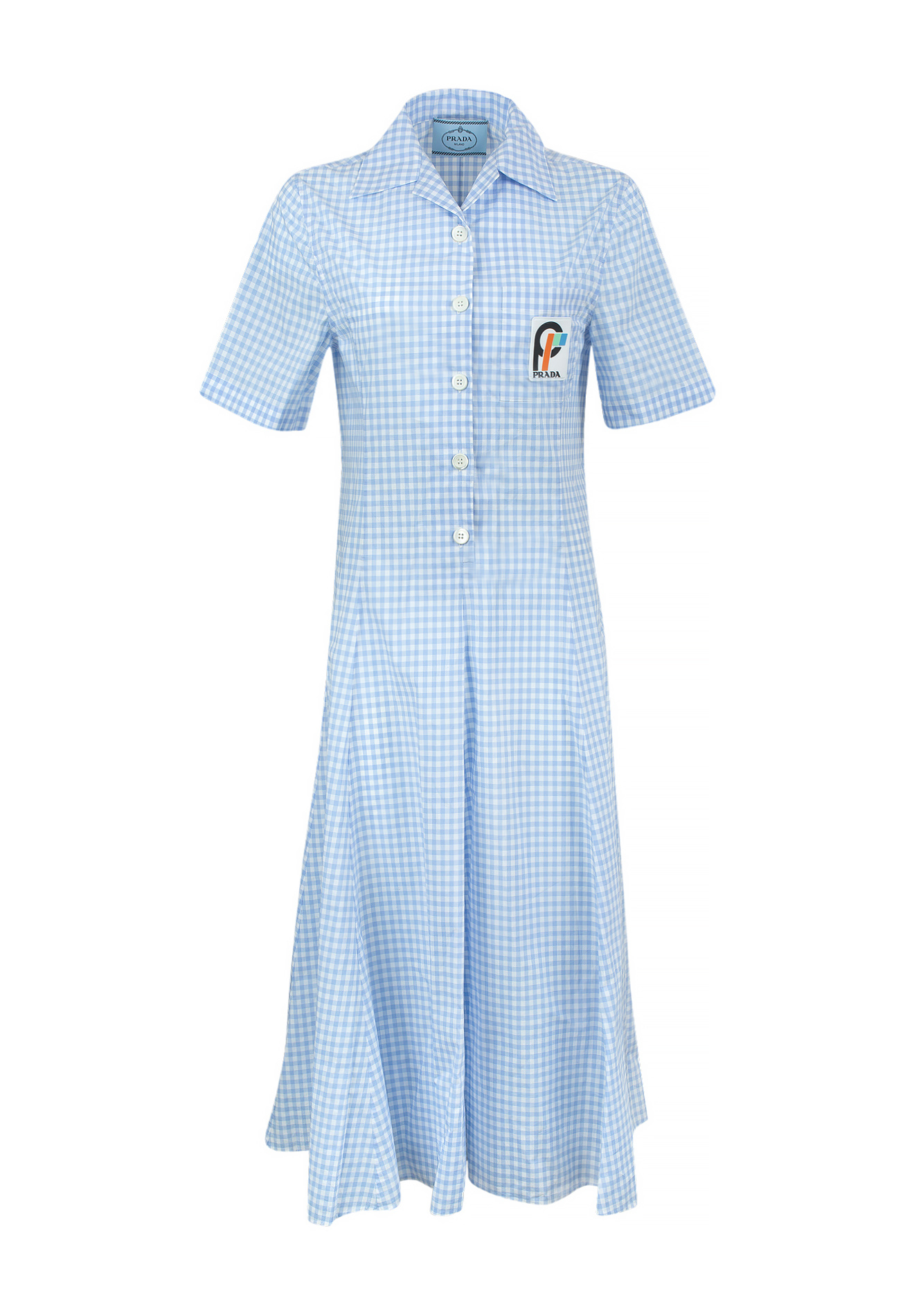 Light Blue Prada Checked Dress