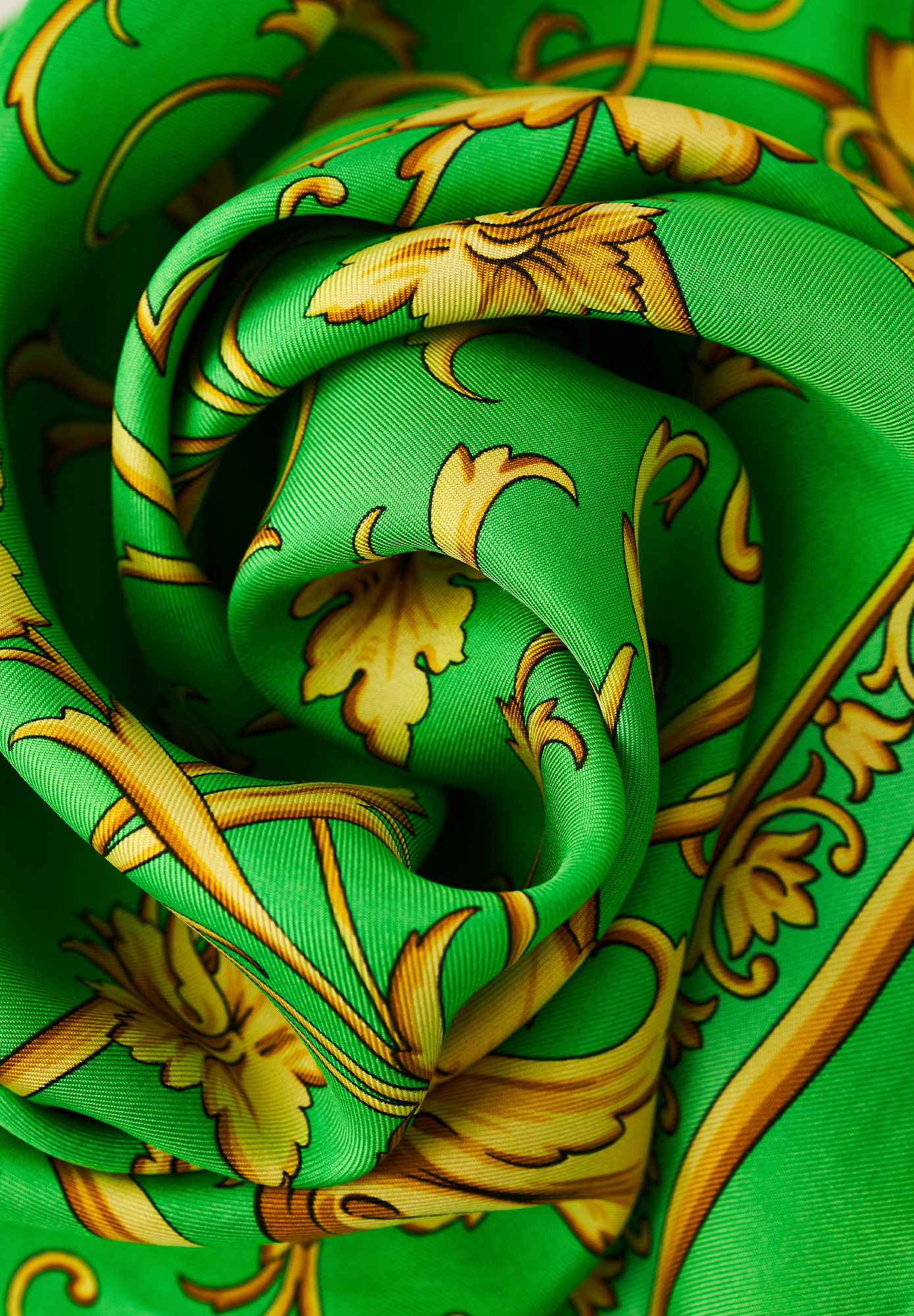 Versace Green Printed Scarf