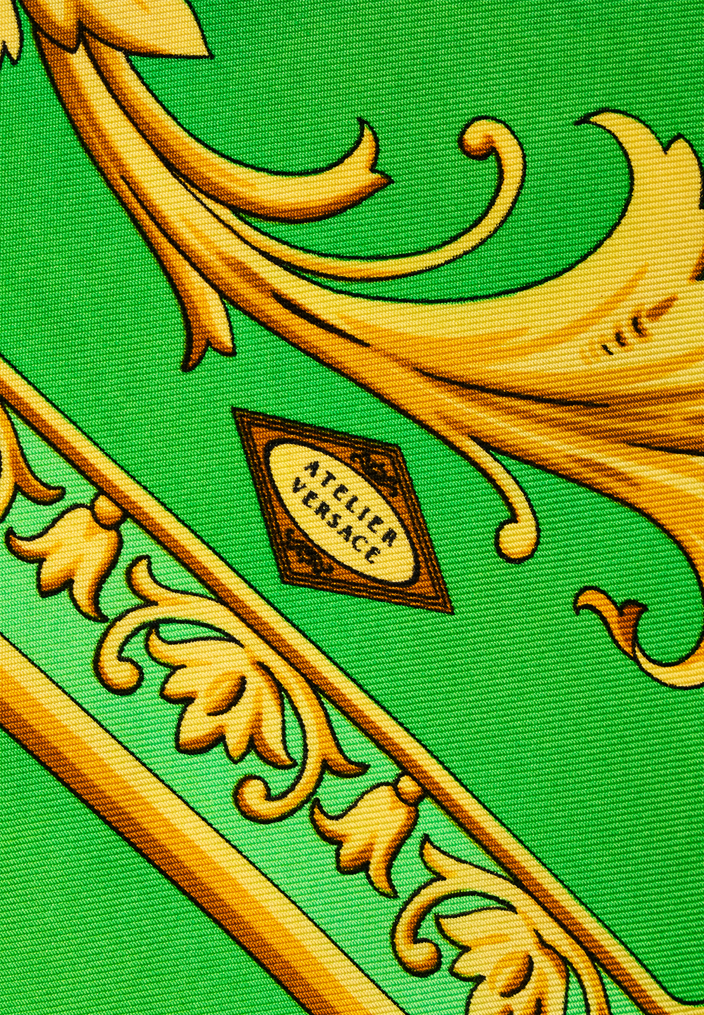 Versace Green Printed Scarf
