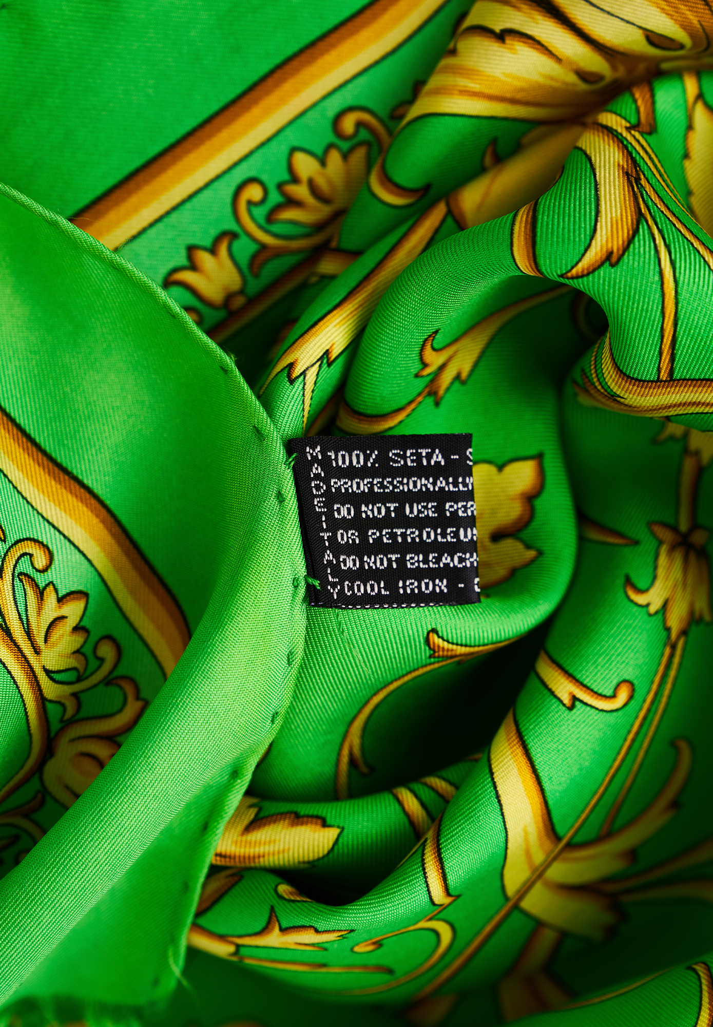 Versace Green Printed Scarf