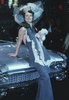 Christian Dior Grey Dress With Lace