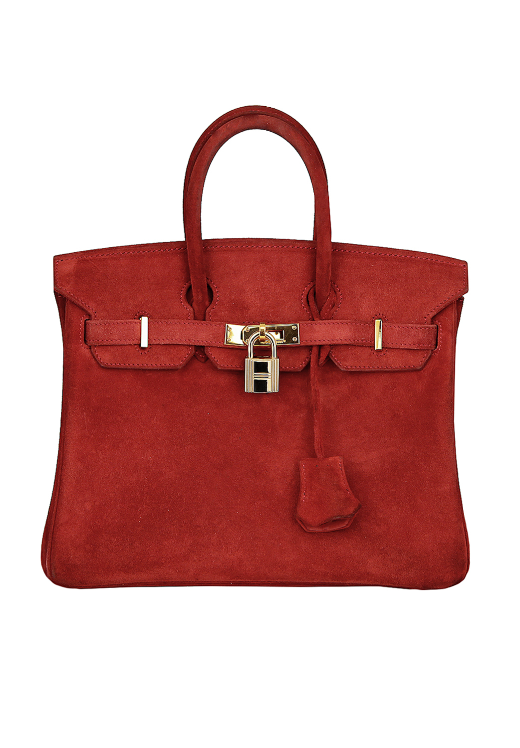 Hermès Birkin 25 Suede Ruby Bag