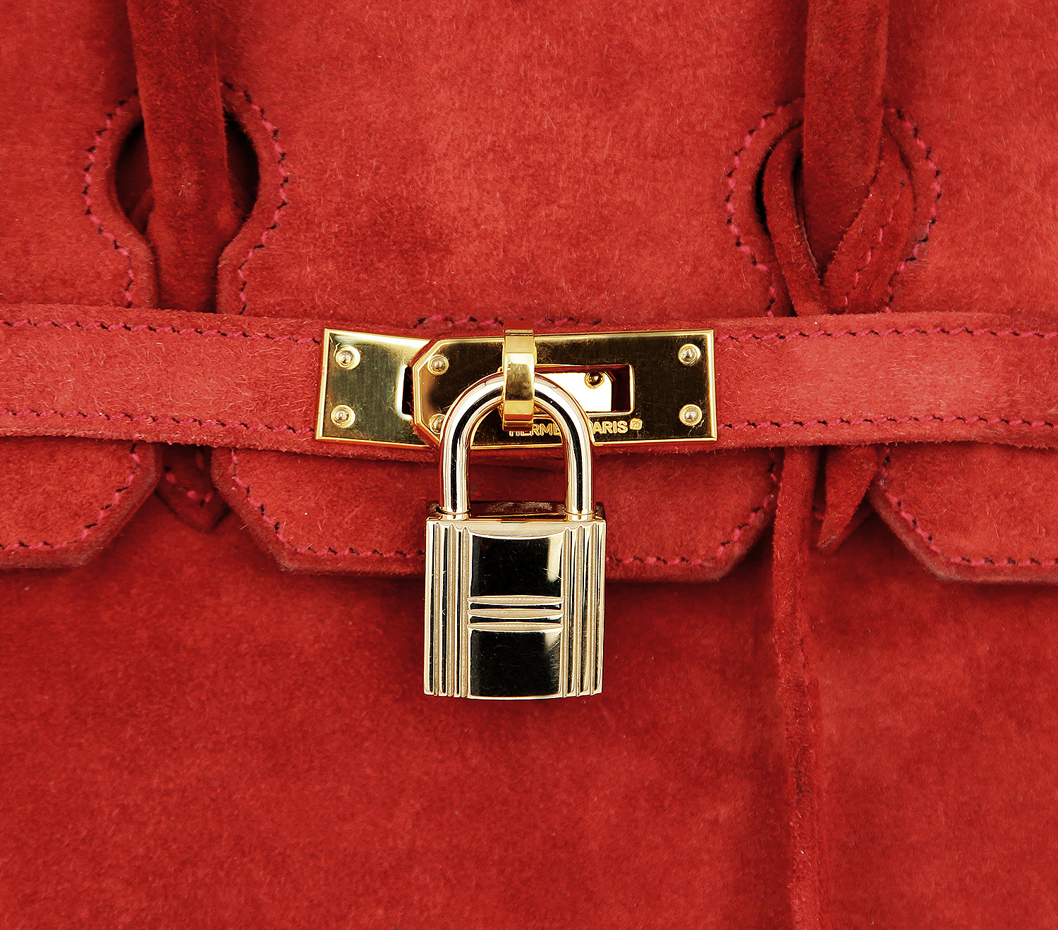 Hermès Birkin 25 Suede Ruby Bag