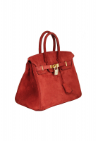 Hermès Birkin 25 Suede Ruby Bag