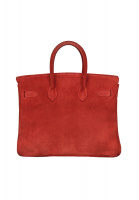 Hermès Birkin 25 Suede Ruby Bag