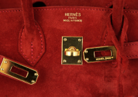 Hermès Birkin 25 Suede Ruby Bag