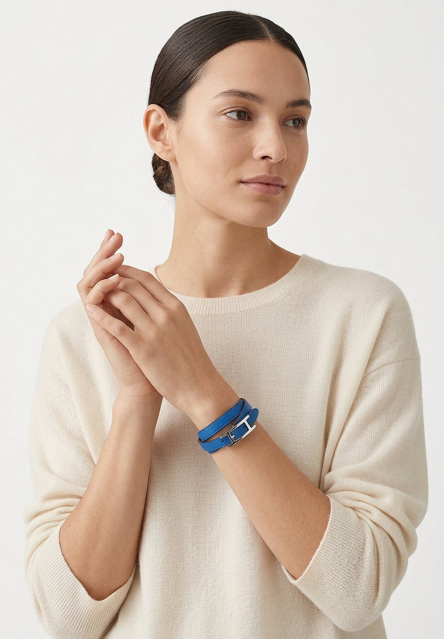 Hermès Hapi 3 Bracelet Swift Blue