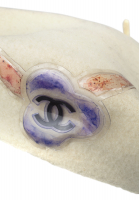 Chanel Cream Applique Beret