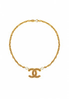 Chanel Twisted Necklace With Logo Pendant