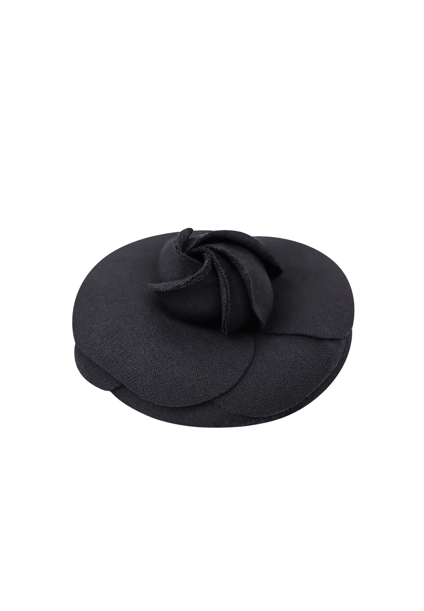 Chanel Black Camellia Brooch