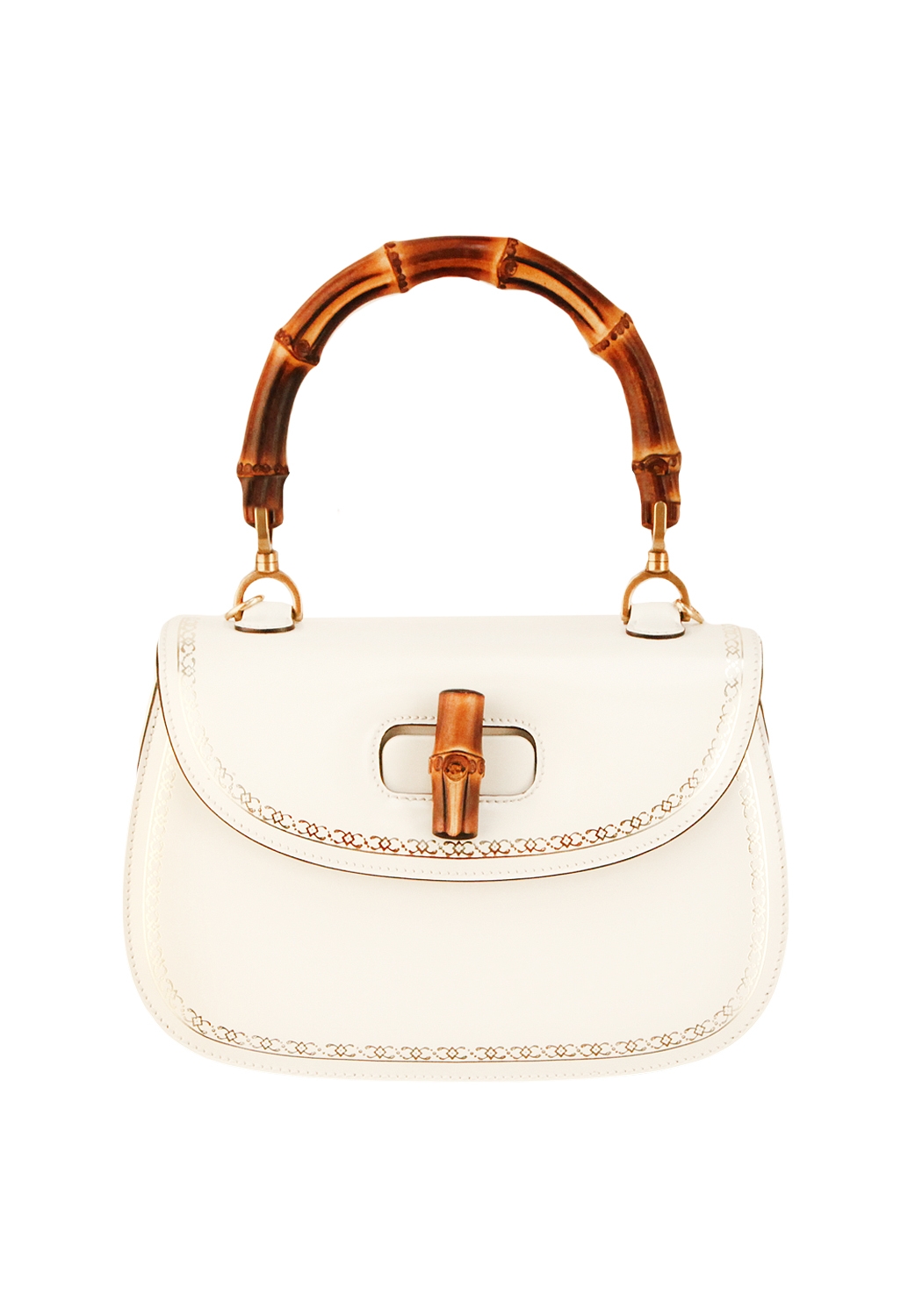 Gucci Bamboo White Handbag