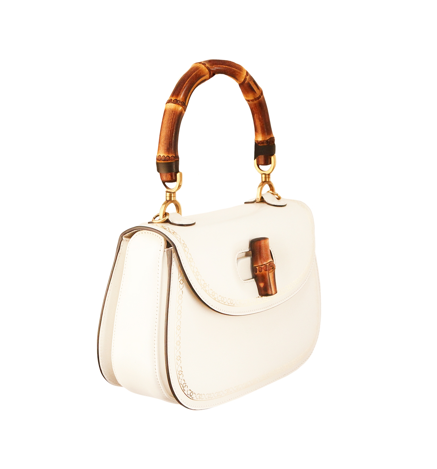 Gucci Bamboo White Handbag