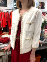 Chanel White Jacket with Golden Thread