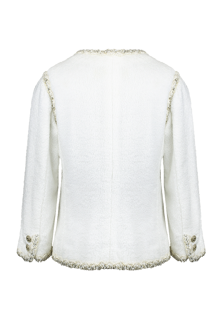 Chanel White Jacket with Golden Thread