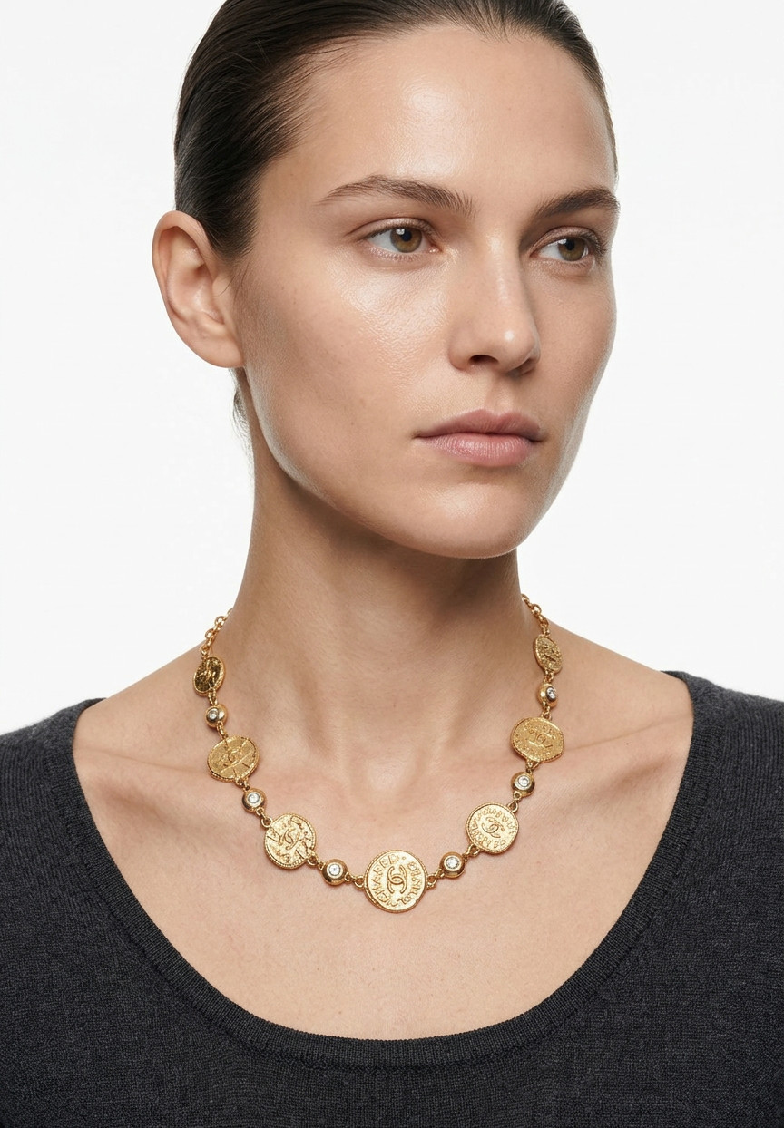 Chanel Vintage Logo Necklace