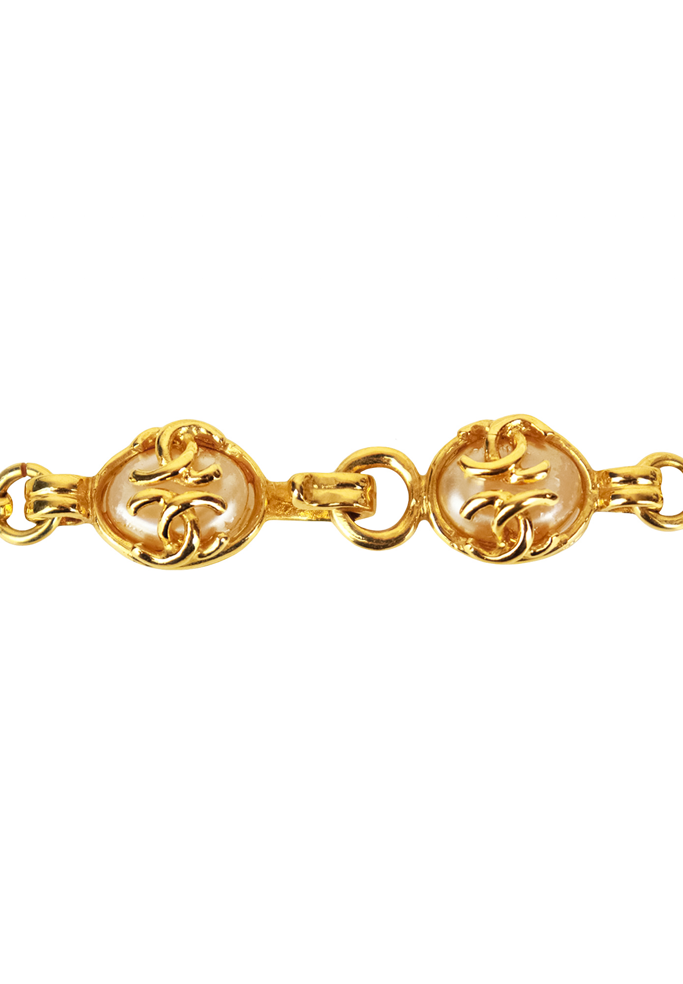 Chanel Necklace With Logo Pendant And Pearls