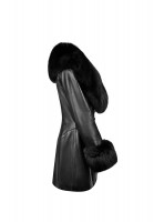 Jean-Claude Jitrois Black Leather Coat With Fur Trim