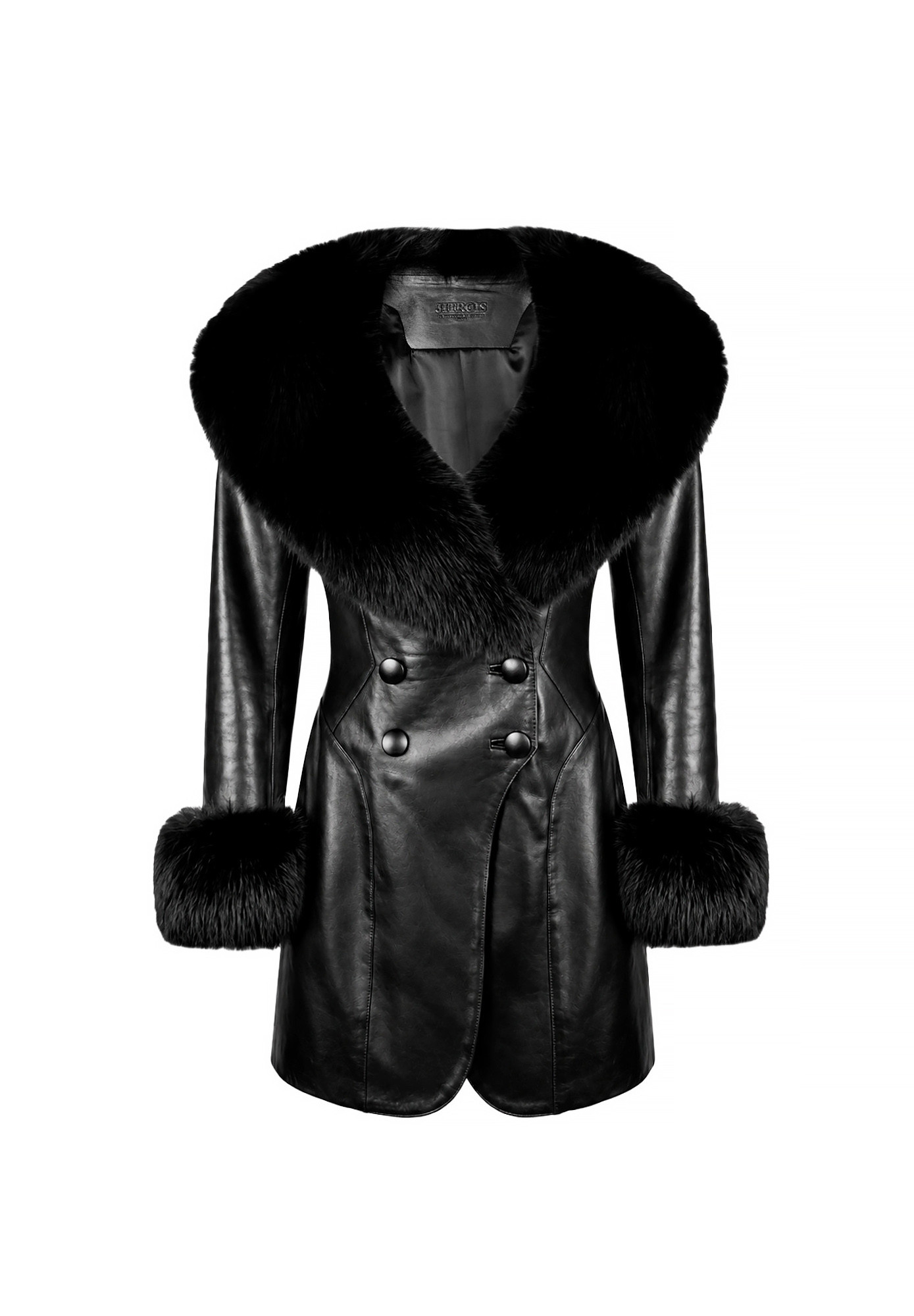 Jean-Claude Jitrois Black Leather Coat With Fur Trim