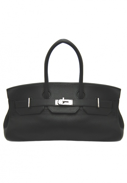 Black Hermes Birkin Shoulder Bag 42