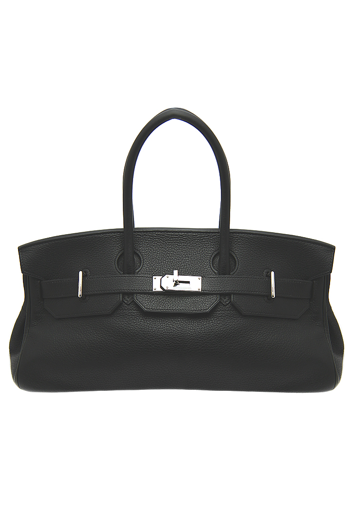 Black Hermes Birkin Shoulder Bag 42