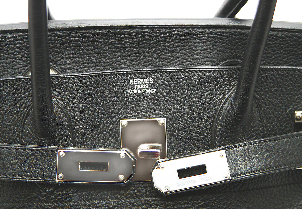 Black Hermes Birkin Shoulder Bag 42