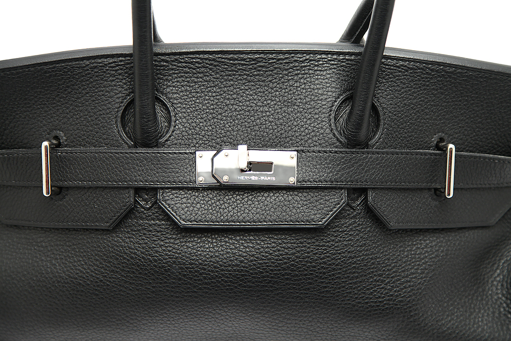 Black Hermes Birkin Shoulder Bag 42