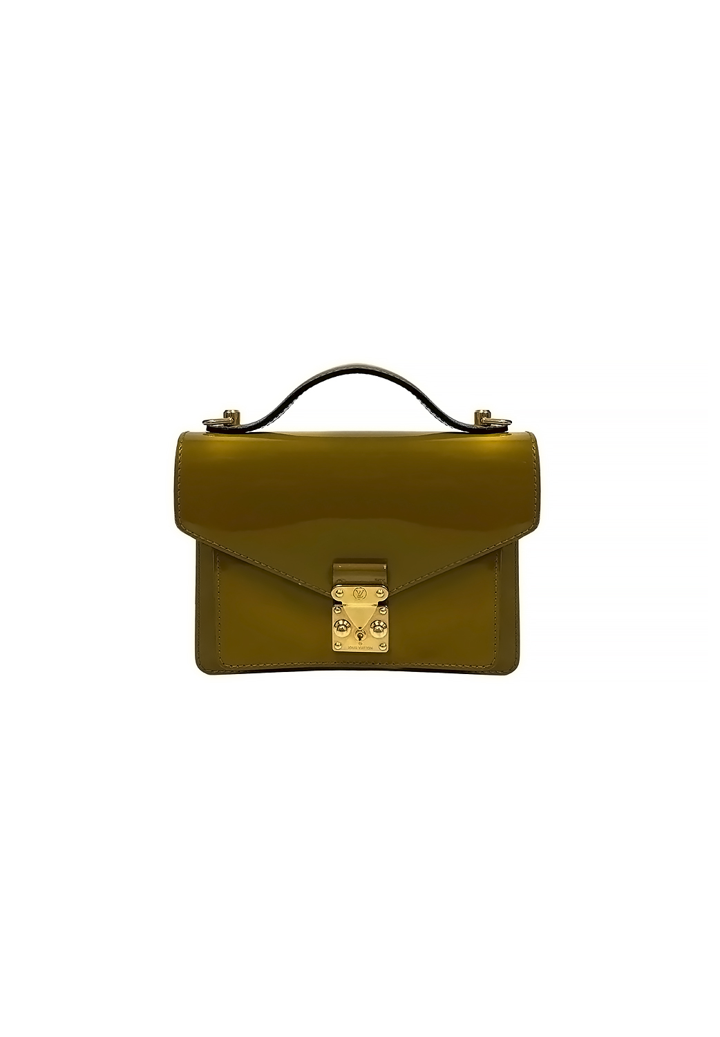 Louis Vuitton Monceau Olive Patent Leather Bag