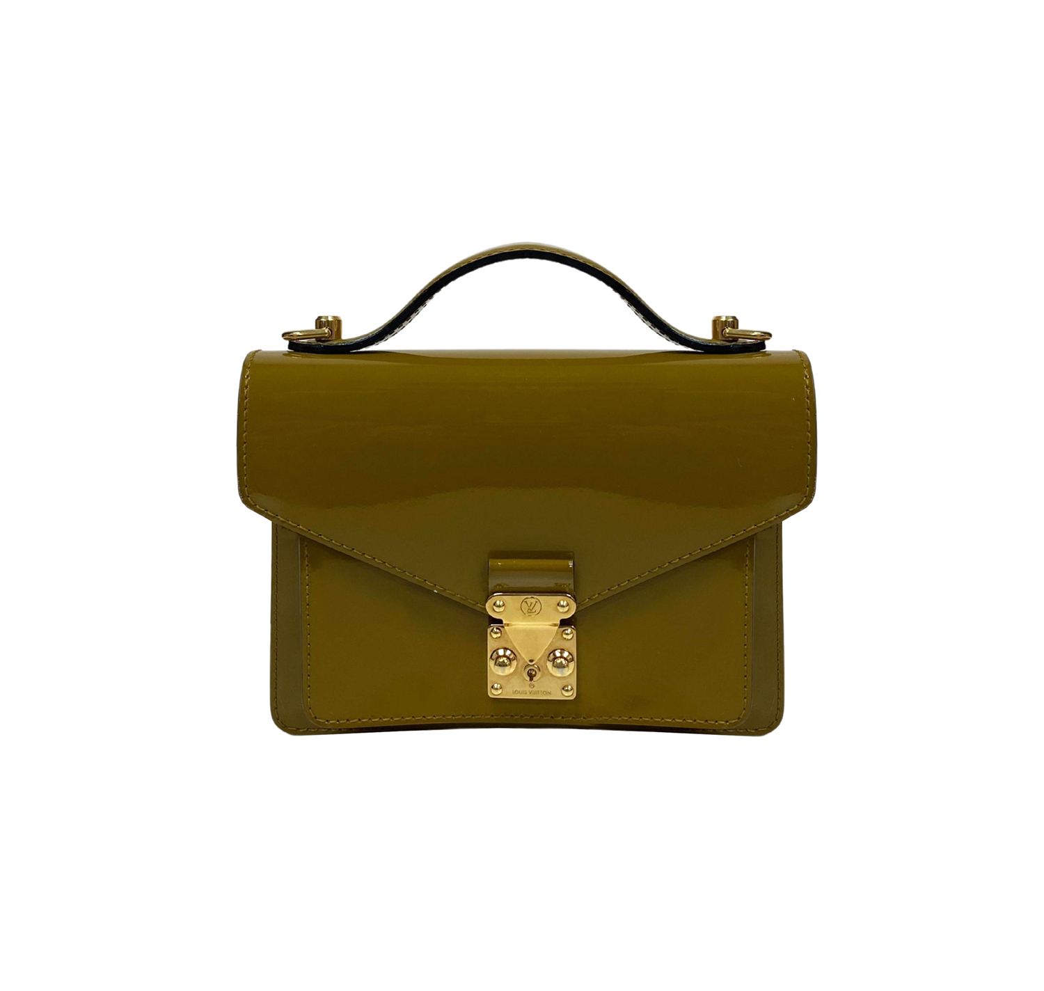 Louis Vuitton Monceau Olive Patent Leather Bag