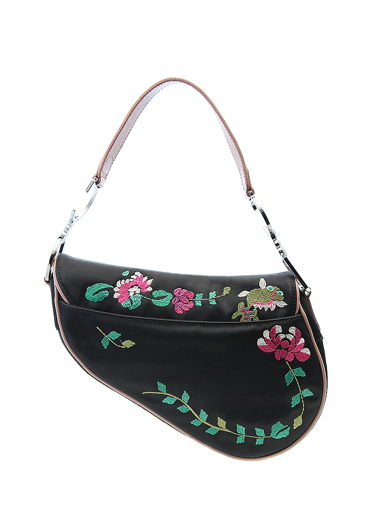 Christian Dior Saddle Silk Handbag