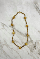 Chanel Gold Chain Logo Necklace