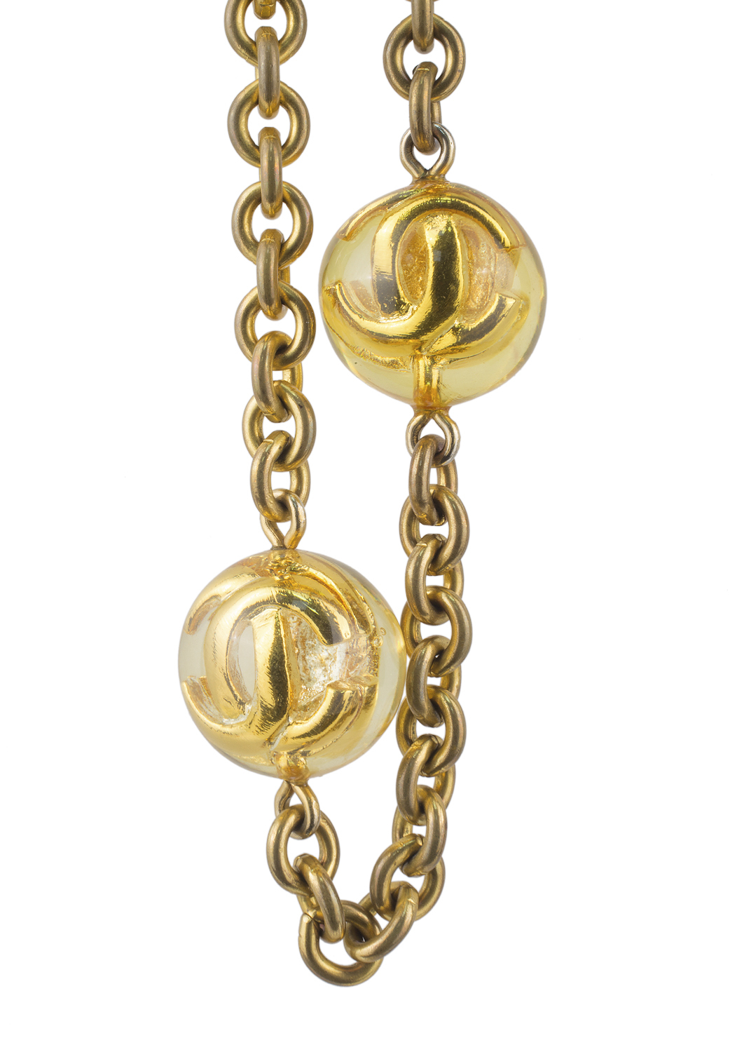 Chanel Gold Chain Logo Necklace