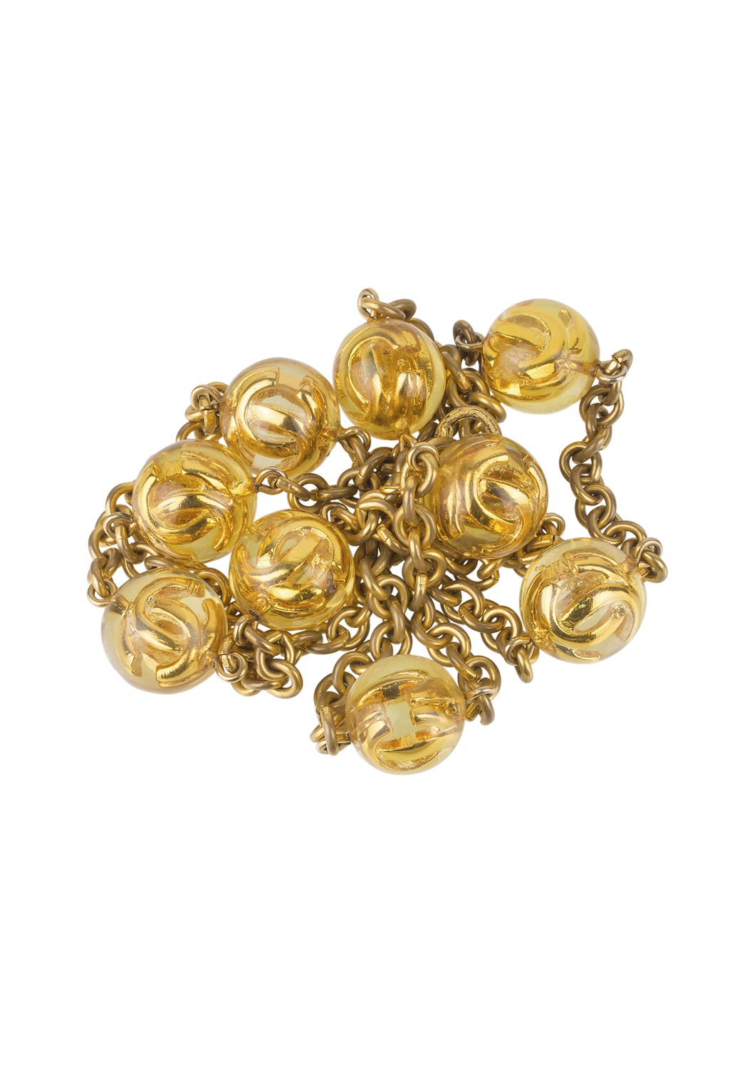 Chanel Gold Chain Logo Necklace