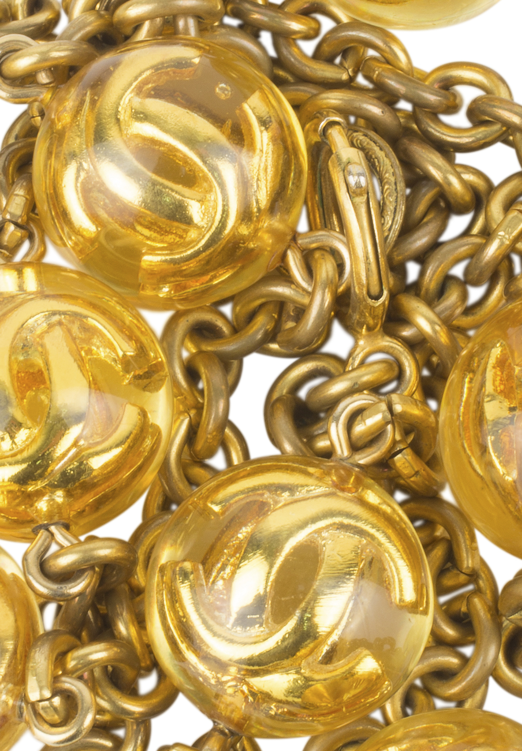 Chanel Gold Chain Logo Necklace