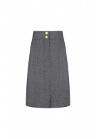 Chanel Dark Grey Wool Skirt