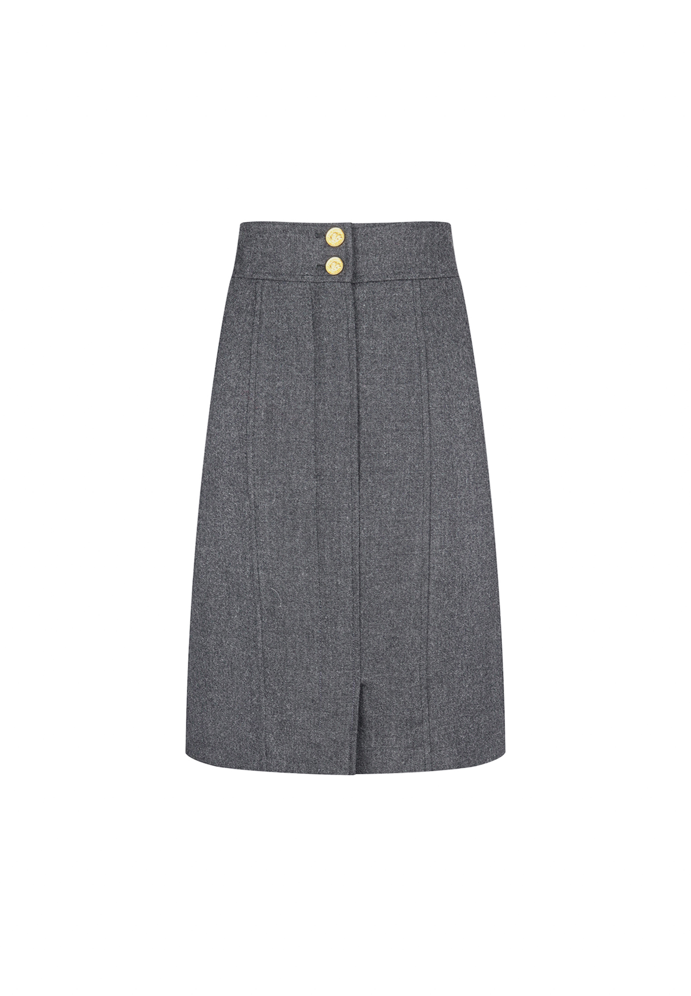 Chanel Dark Grey Wool Skirt