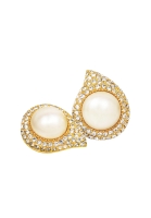 Christian Dior Pearl Clips With Crystals