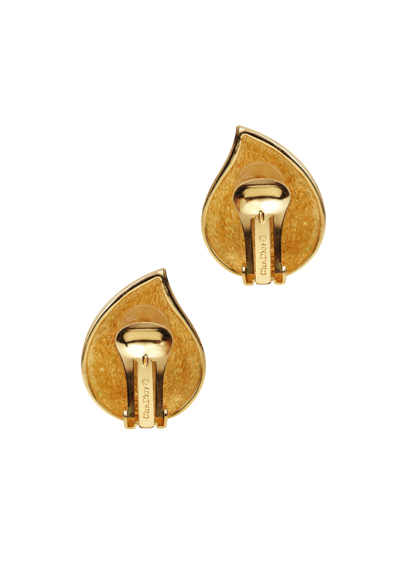 Christian Dior Pearl Clips With Crystals