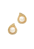 Christian Dior Pearl Clips With Crystals