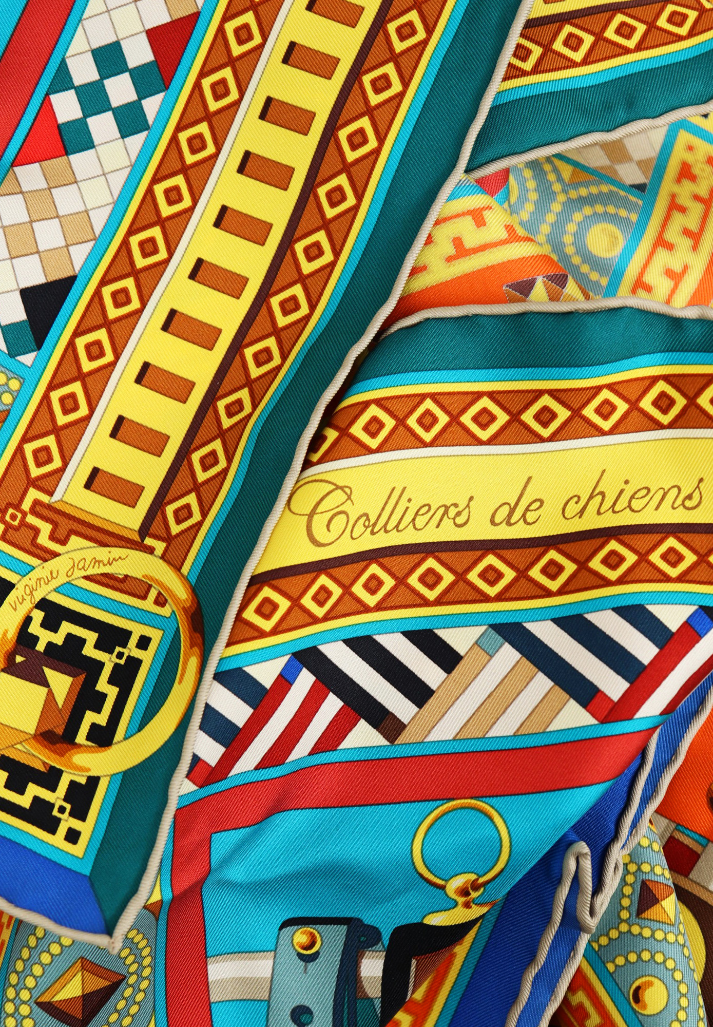 Hermès Colliers de Chiens Silk Scarf