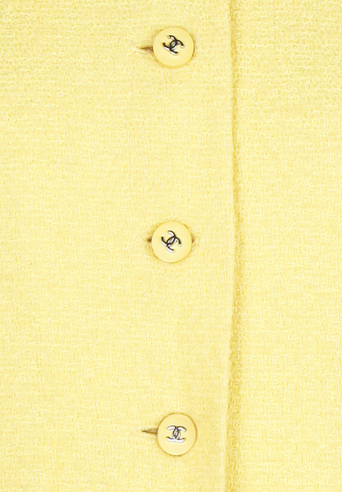 Chanel Pale Yellow Tweed Dress