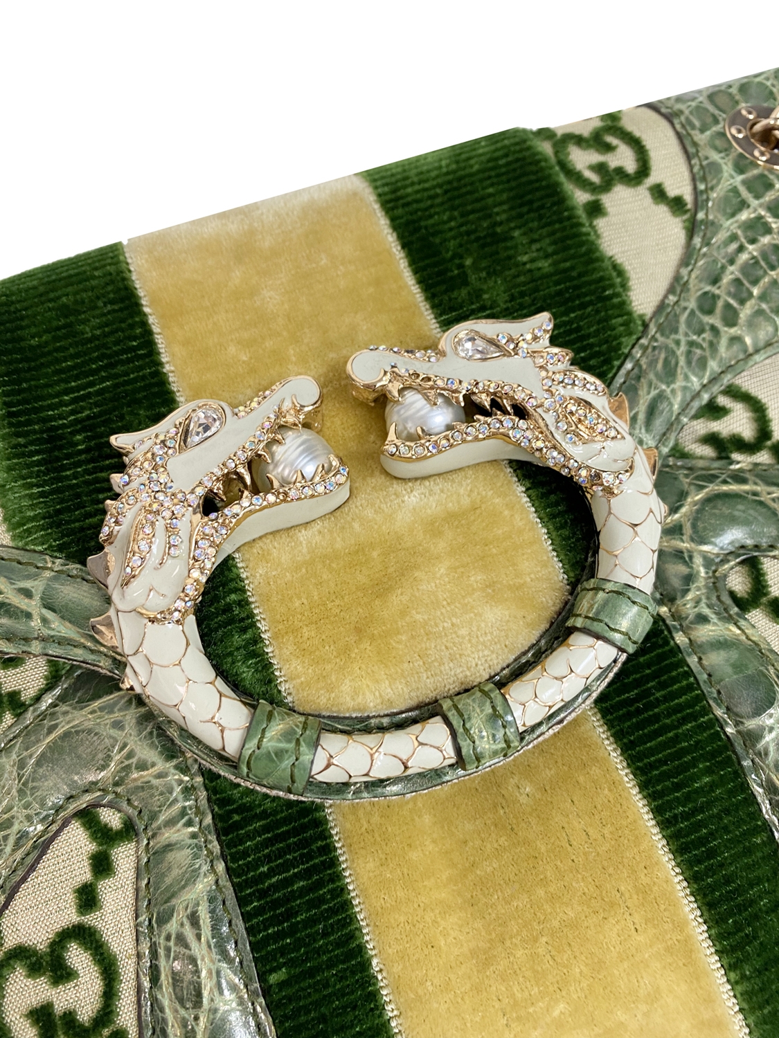 Gucci Jeweled Dragon Velvet Monogram Bag