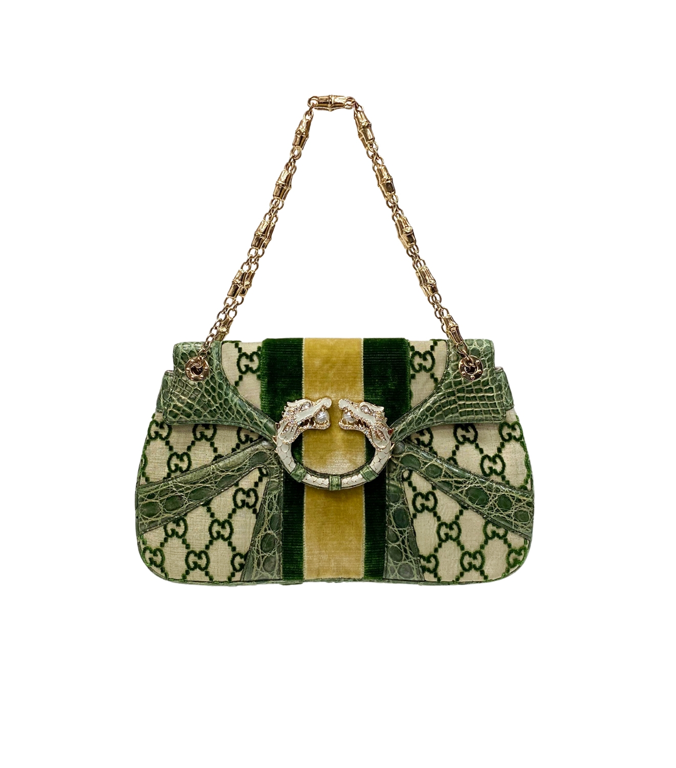 Gucci Jeweled Dragon Velvet Monogram Bag