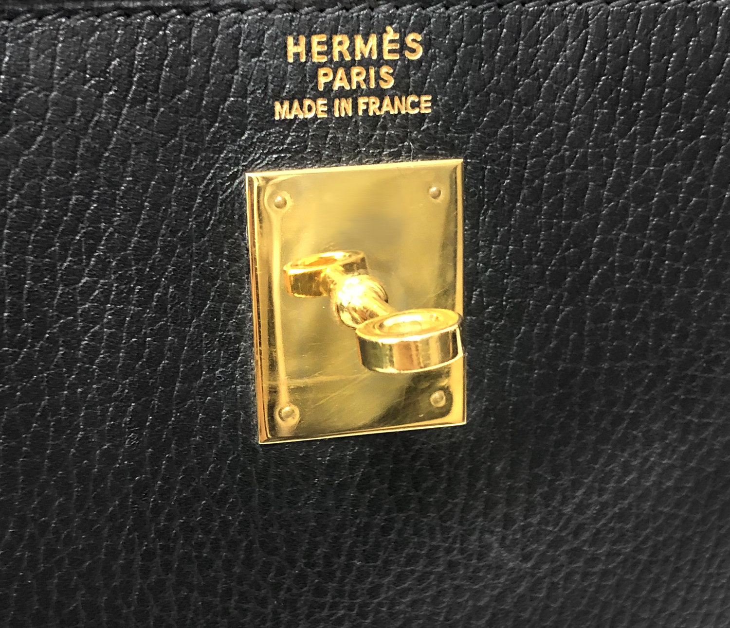 Hermès Kelly 40 Noir Ardennes Bag