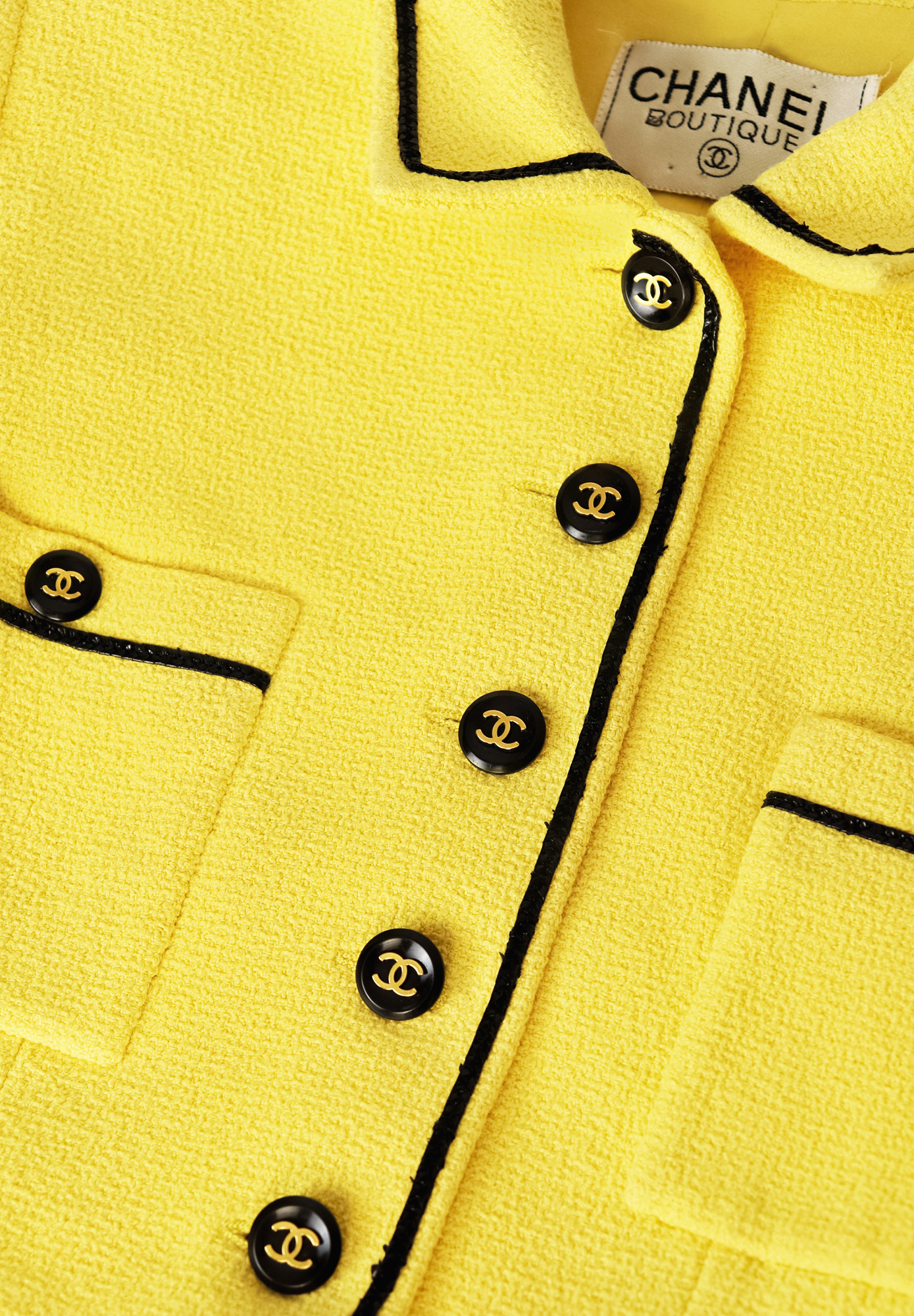 Chanel Cropped Jacket With Black Trim