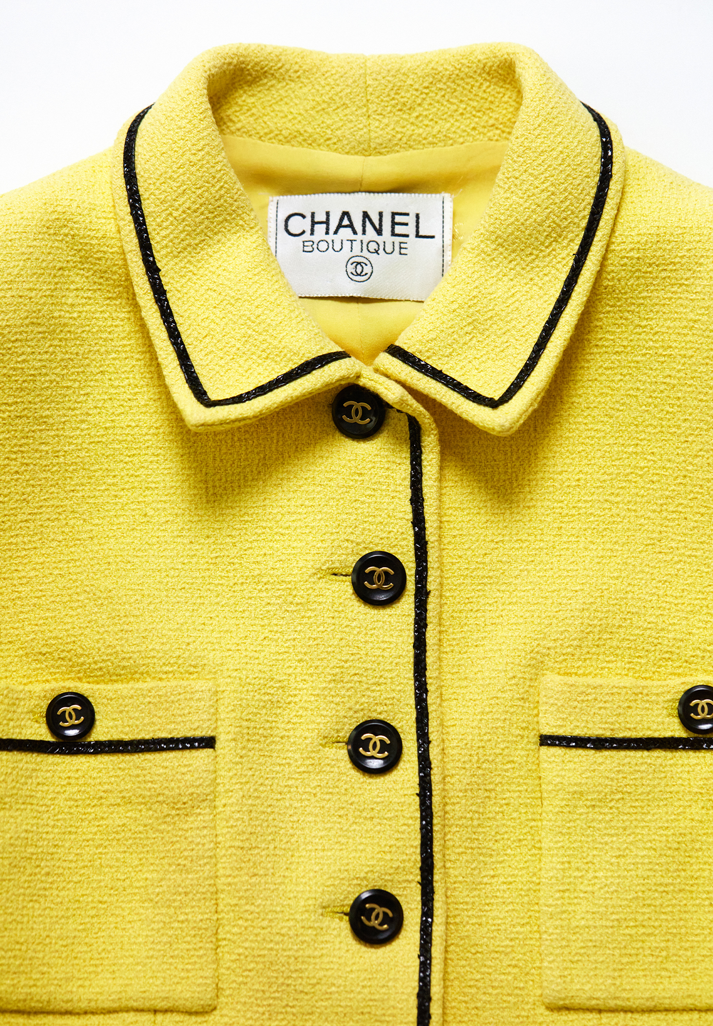 Chanel Cropped Jacket With Black Trim