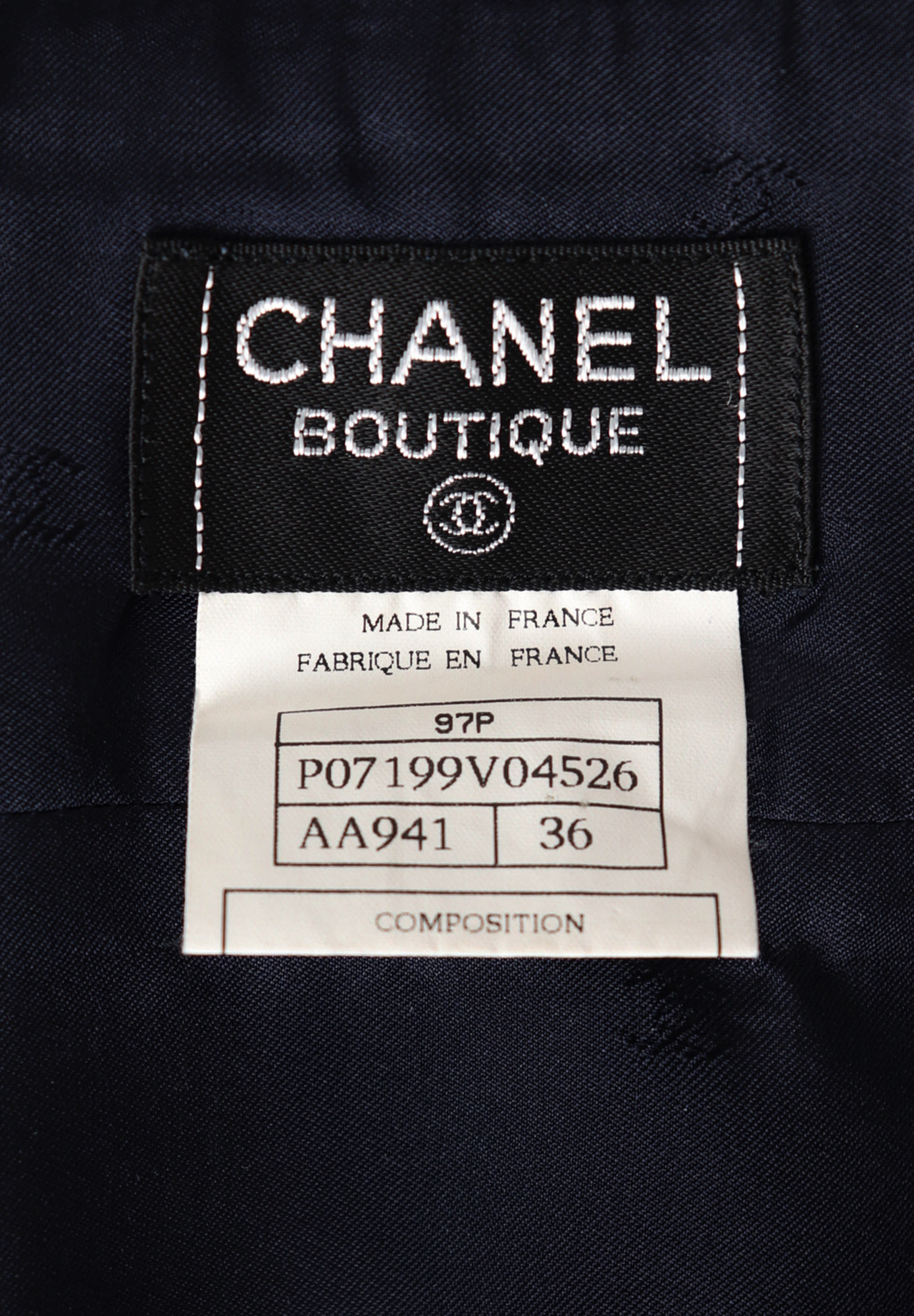 Chanel Navy Blue Wool Skirt