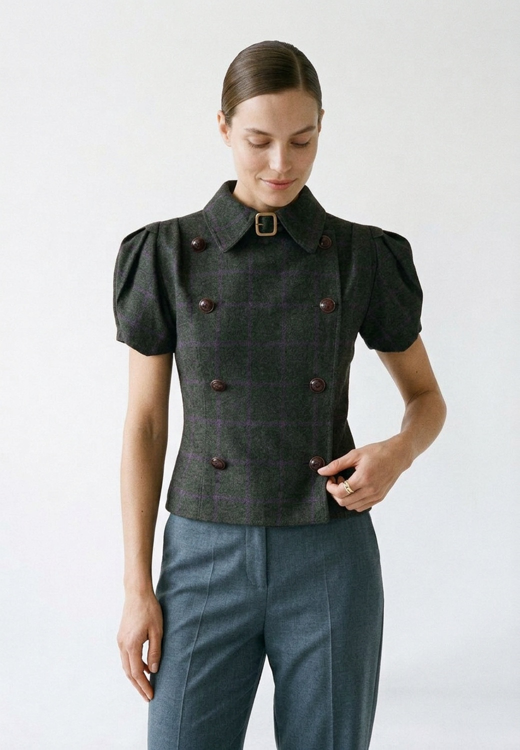 Christian Dior Cropped Plaid Jacket