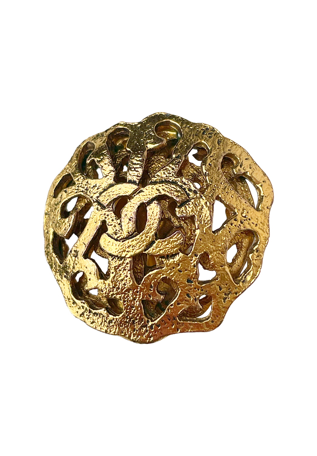 Chanel Golden Clip-on Earrings with Logo